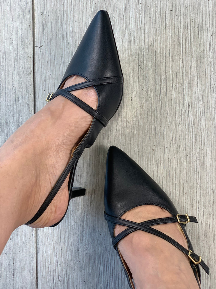 Vizzano Black 1” Multi Straps Heels