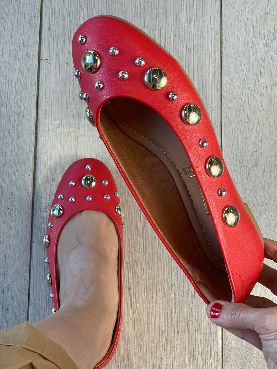 Vizzano Red Studded Flats