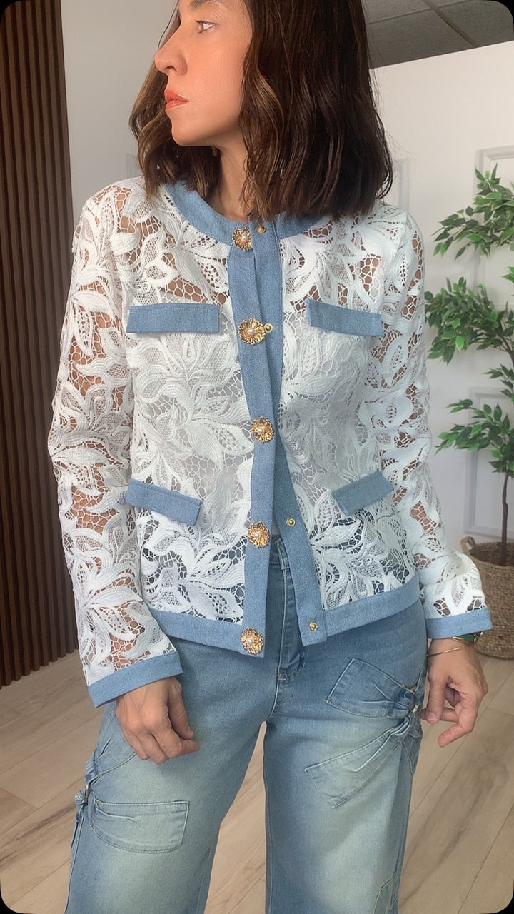 Dicha White Denim Jacket