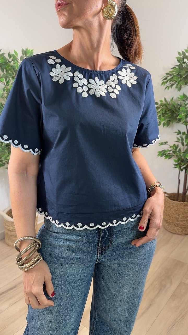 Centellear Navy Top