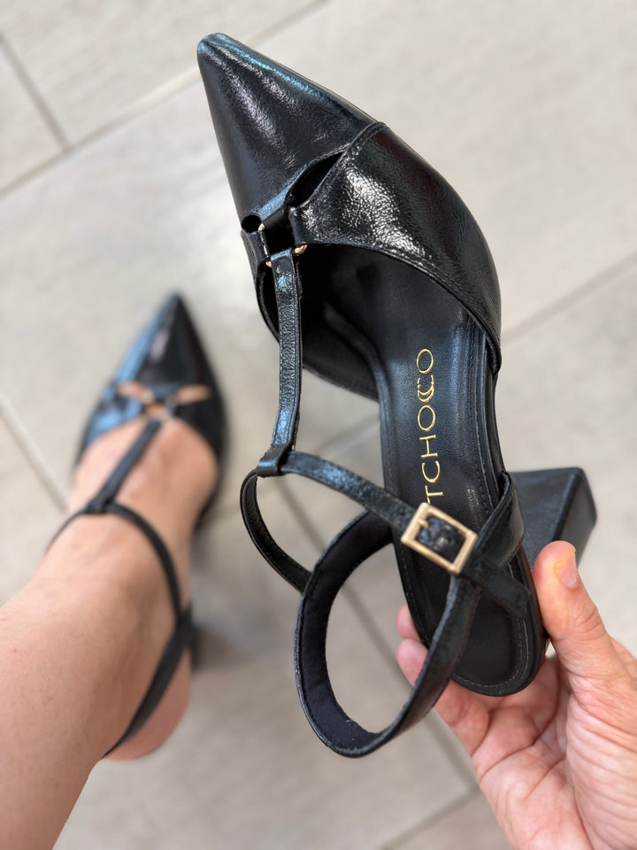 Tchocco 3" Preto T Block Heels