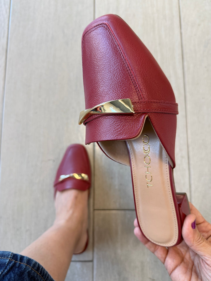 Tchocco Wine Round Mules