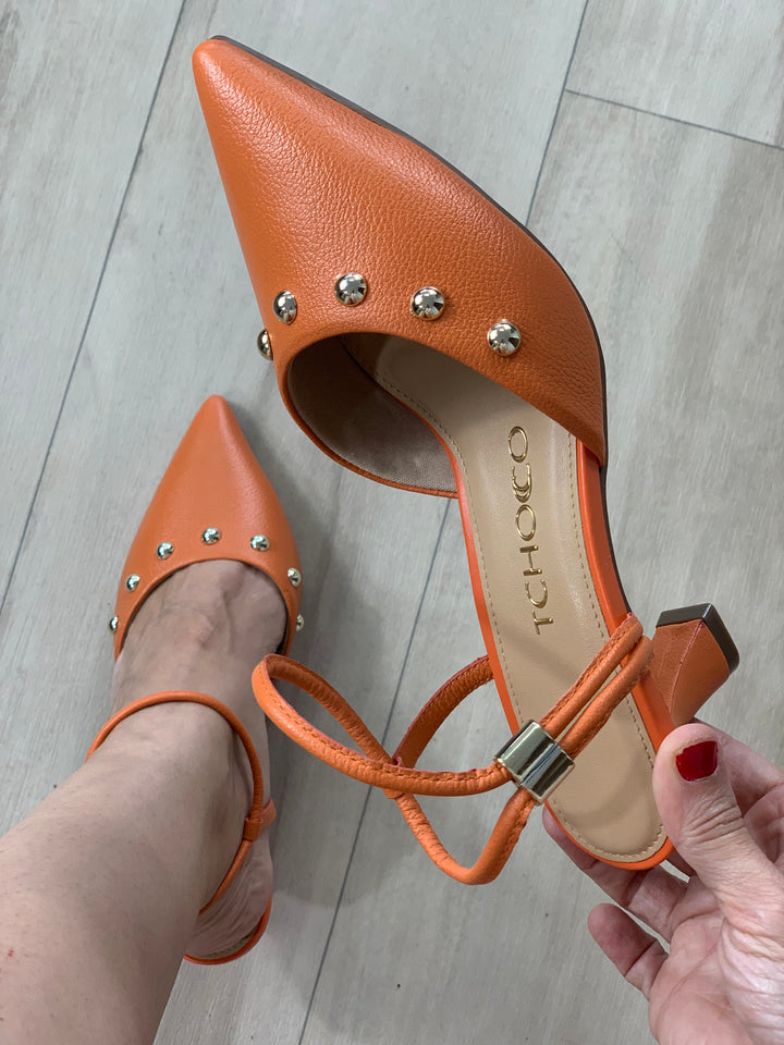 Tchocco Caramel Studs Heels