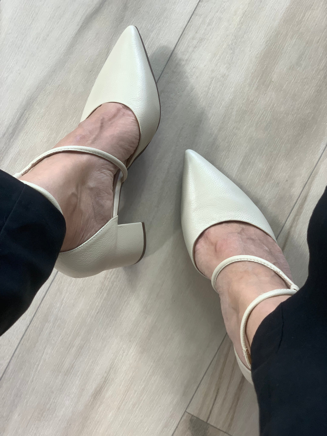 Tchocco Creme Block Heels