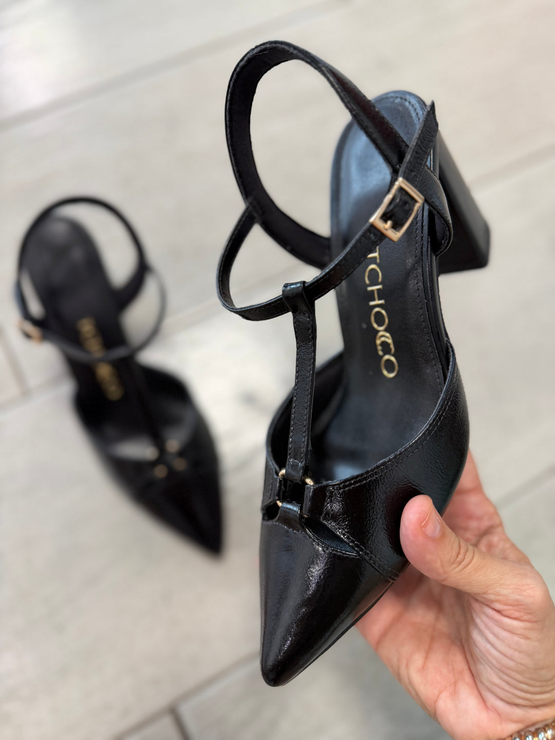 Tchocco 3" Preto T Block Heels