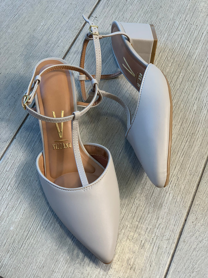 Vizzano Gray Strappy Square Heels