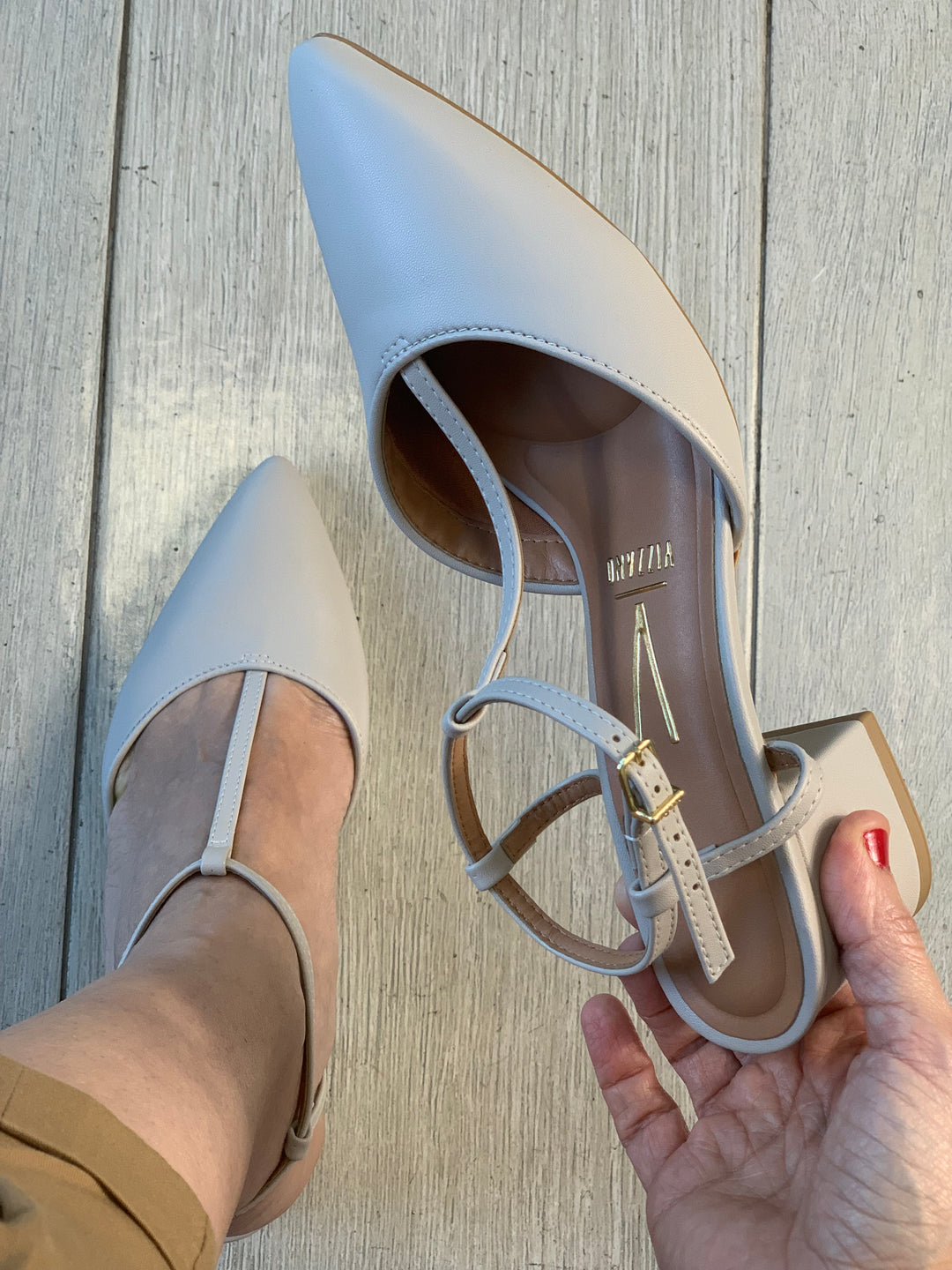 Vizzano Gray Strappy Square Heels