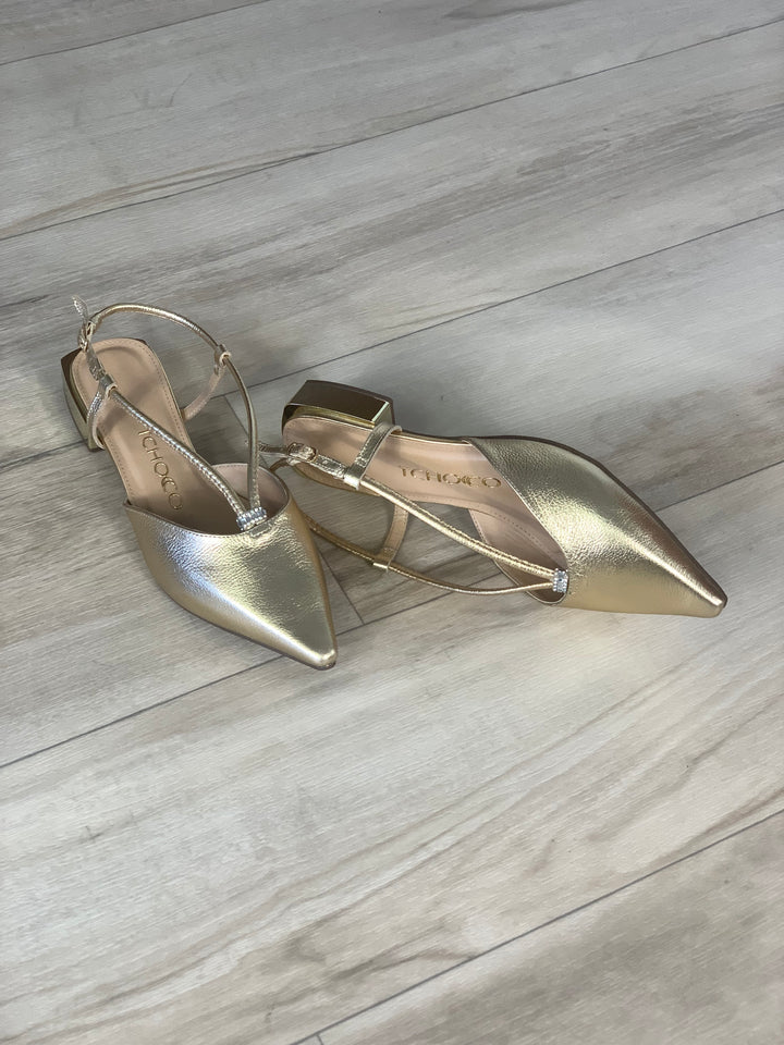 Tchocco Gold Slingback Flats