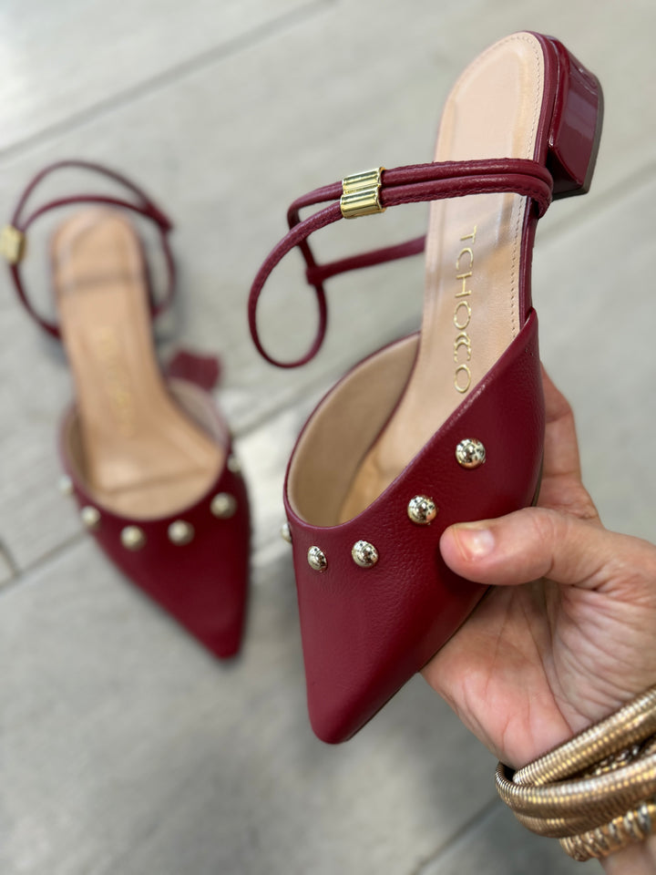 Tchocco Wine Studs Mary Janes