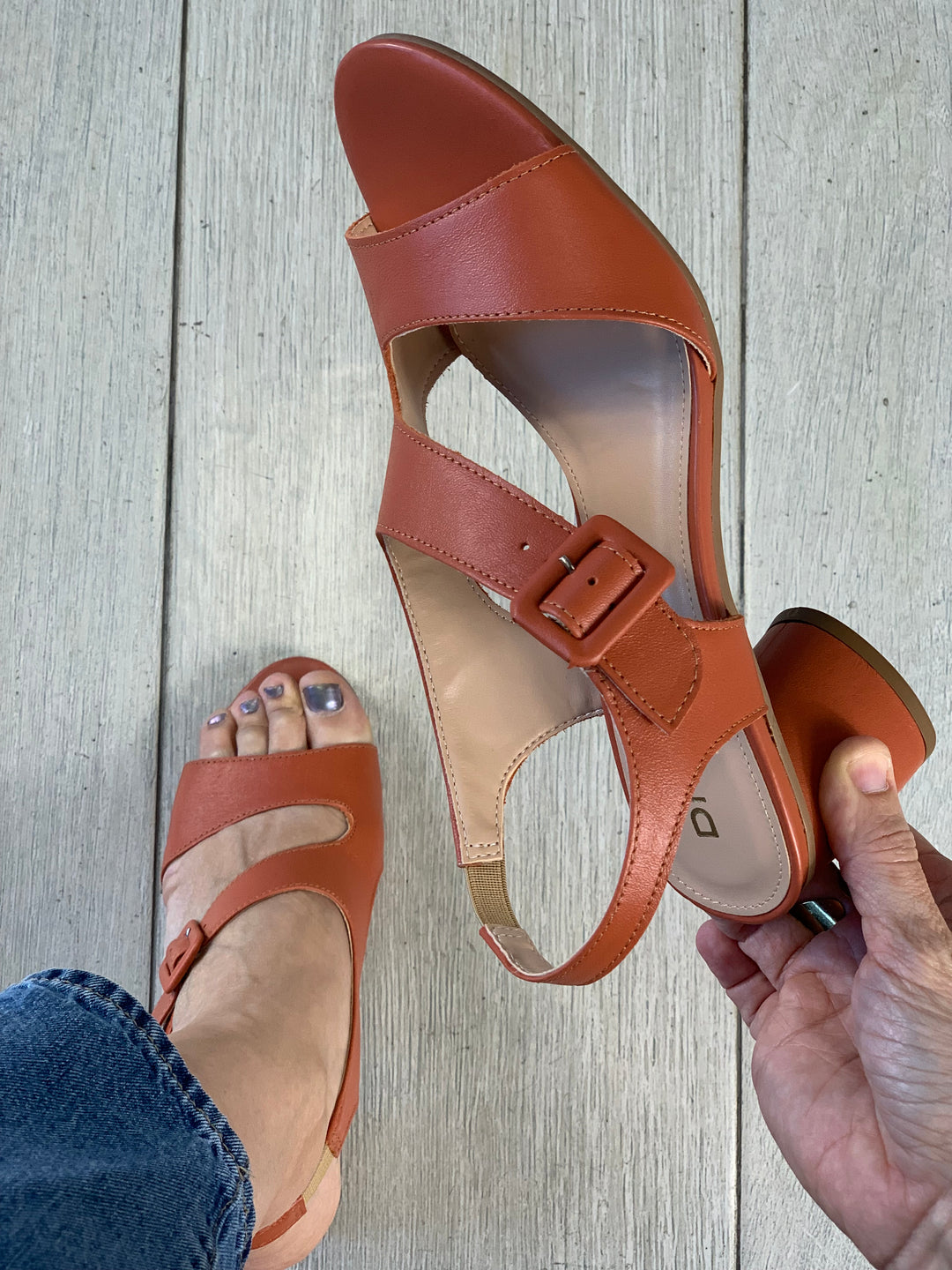 Di Vitrini Napa Mestico Ocre Heel Sandals