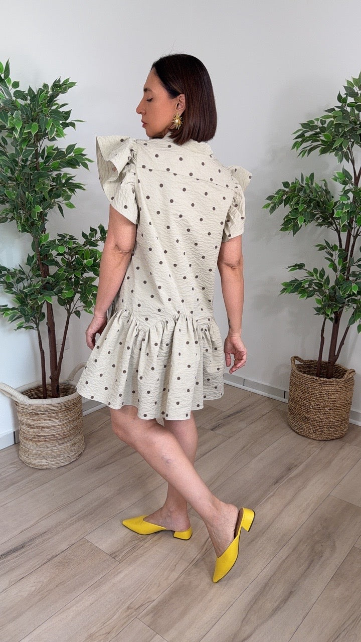 Don Taupe Mini Dress