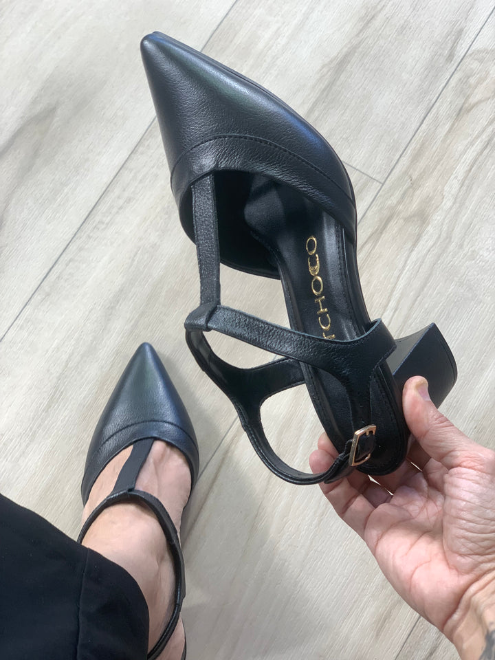 Tchocco Black Preto Block Heels