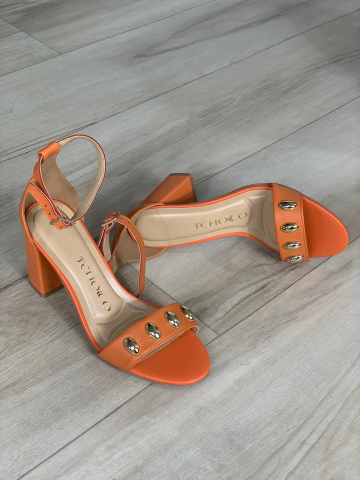 Tchocco Caramel Block Heels Sandals