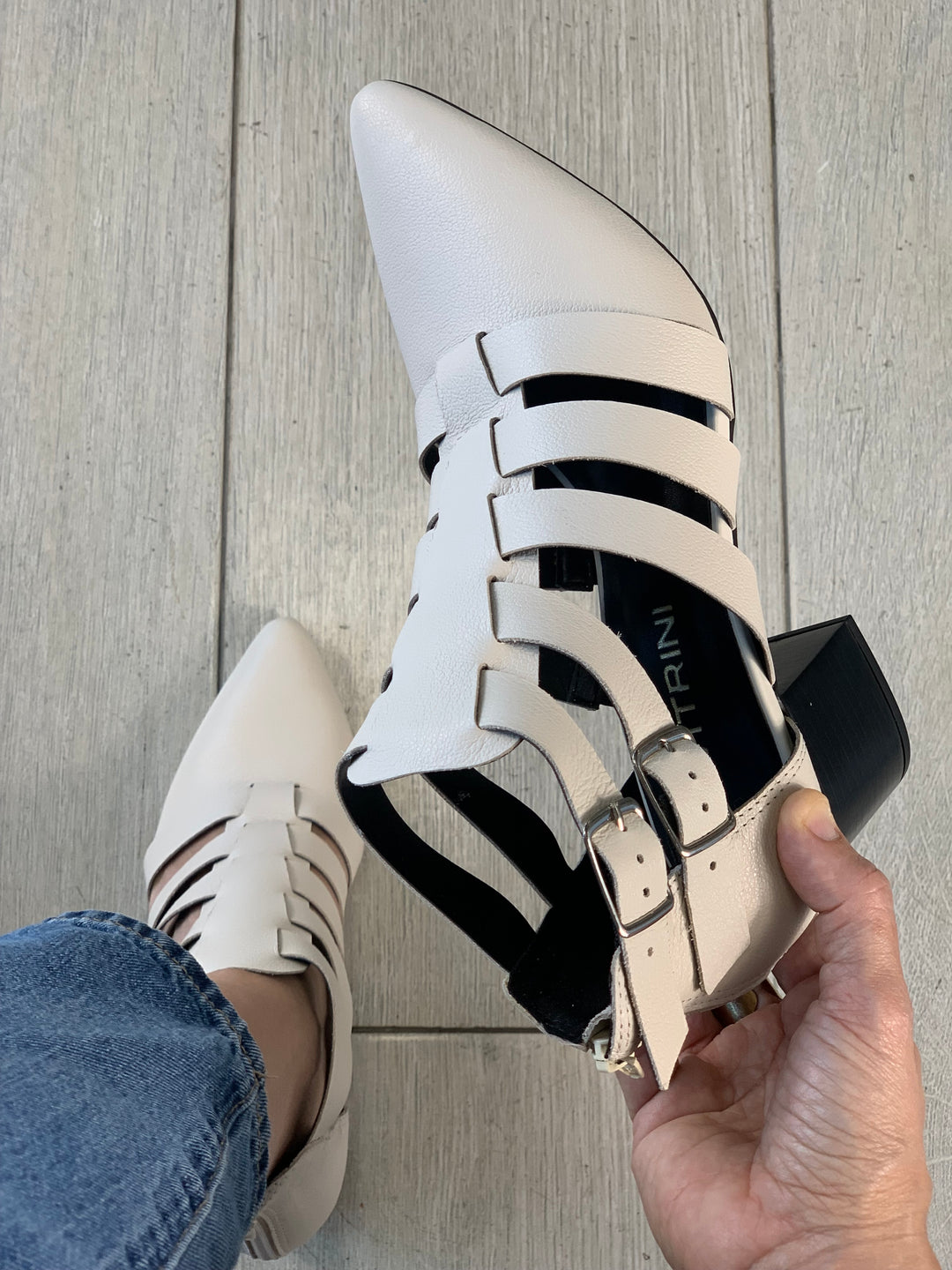 Di Vitrini Napa Mestico Off White Open Boots