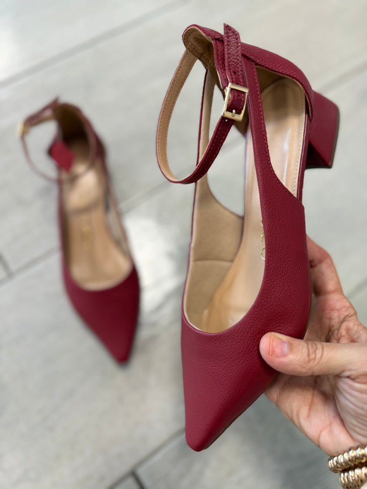 Tchocco Wine Strappy Mary Janes