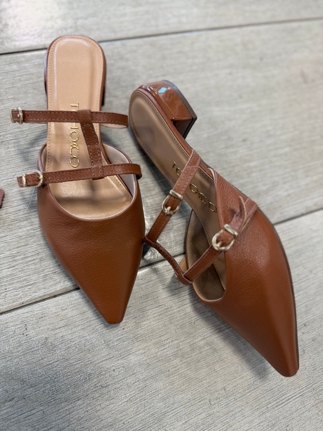 Tchocco Whisky Strappy Mules