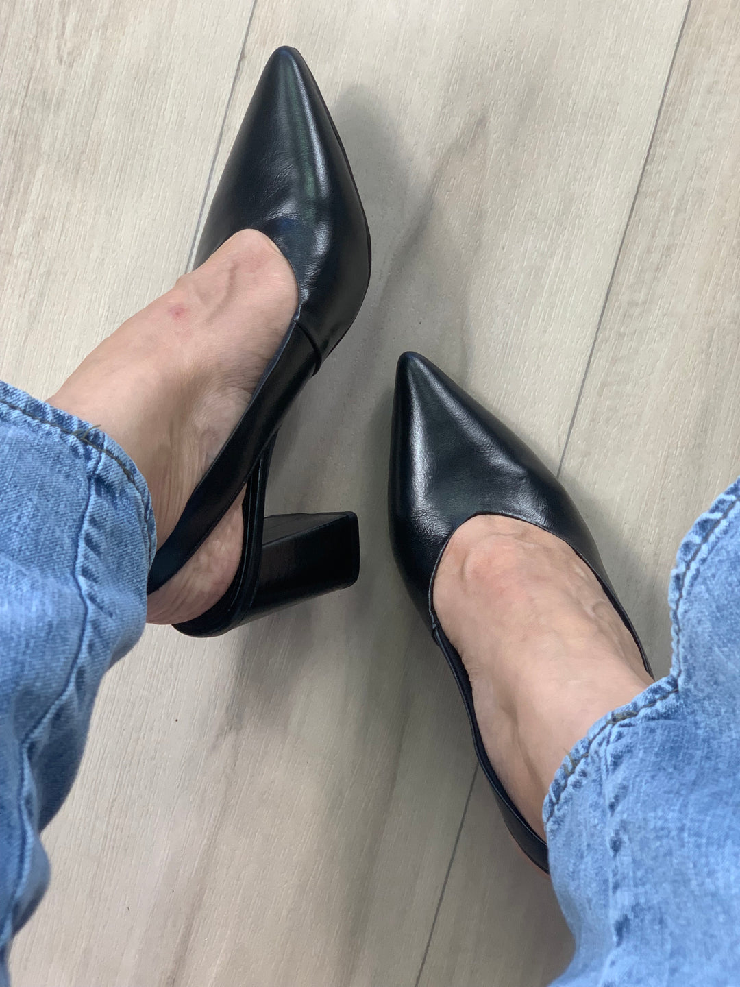 Tchocco 3" Black Euro Block Heels