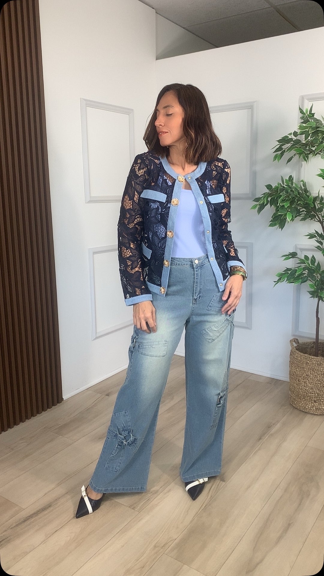Dicha Navy Denim Jacket