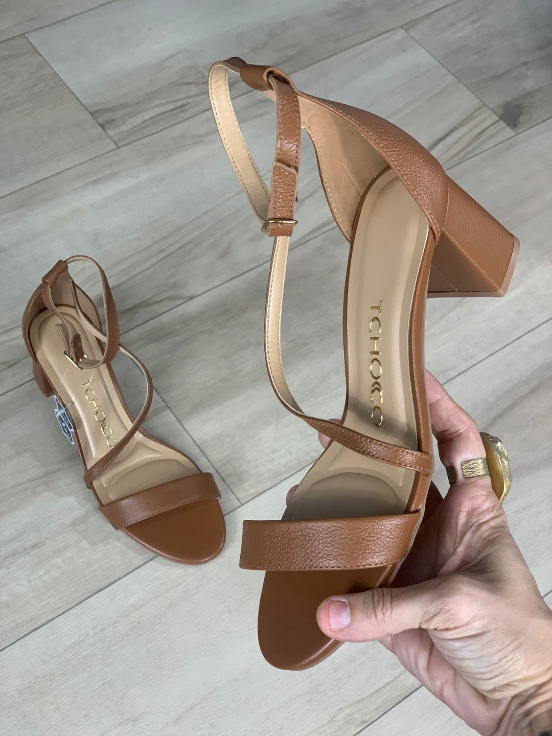 Tchocco Whisky C Block Heels Sandals