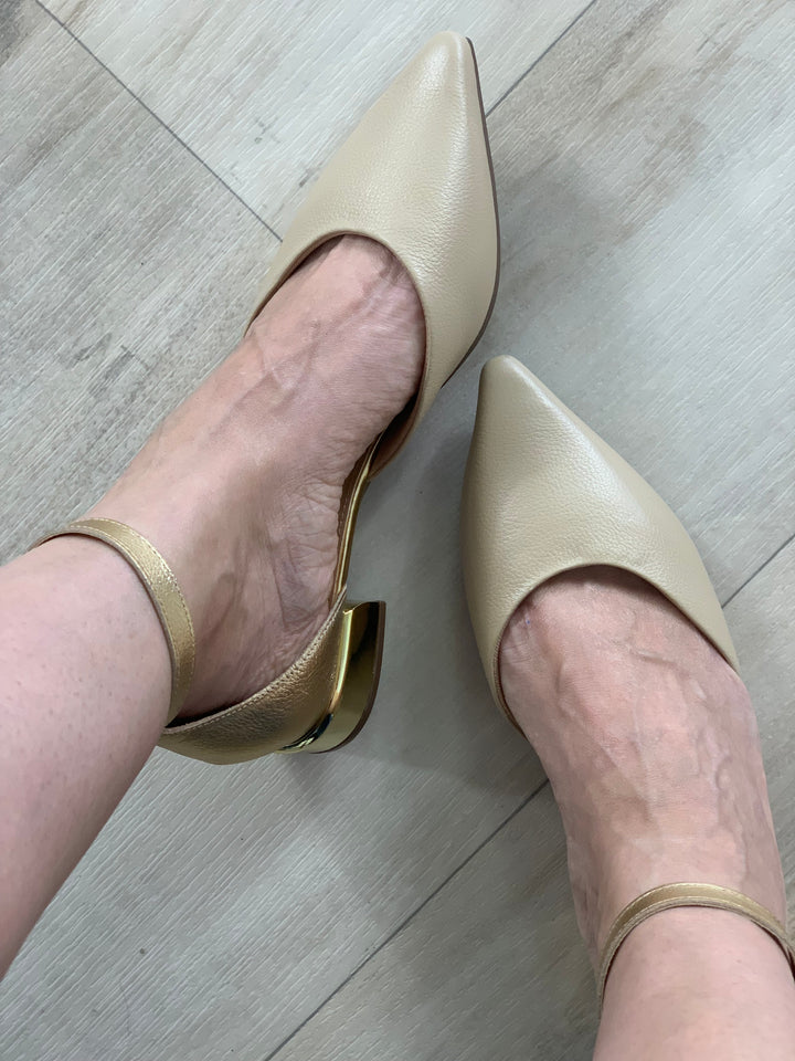 Tchocco Nude Gold Mary Janes
