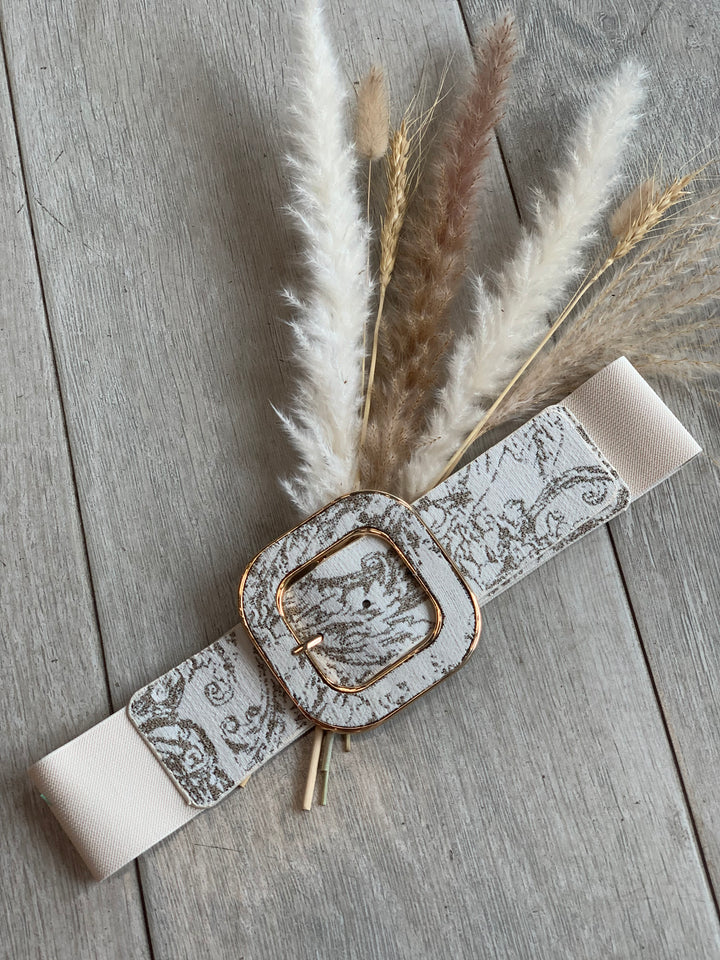 Marble Beige Elastic Belt