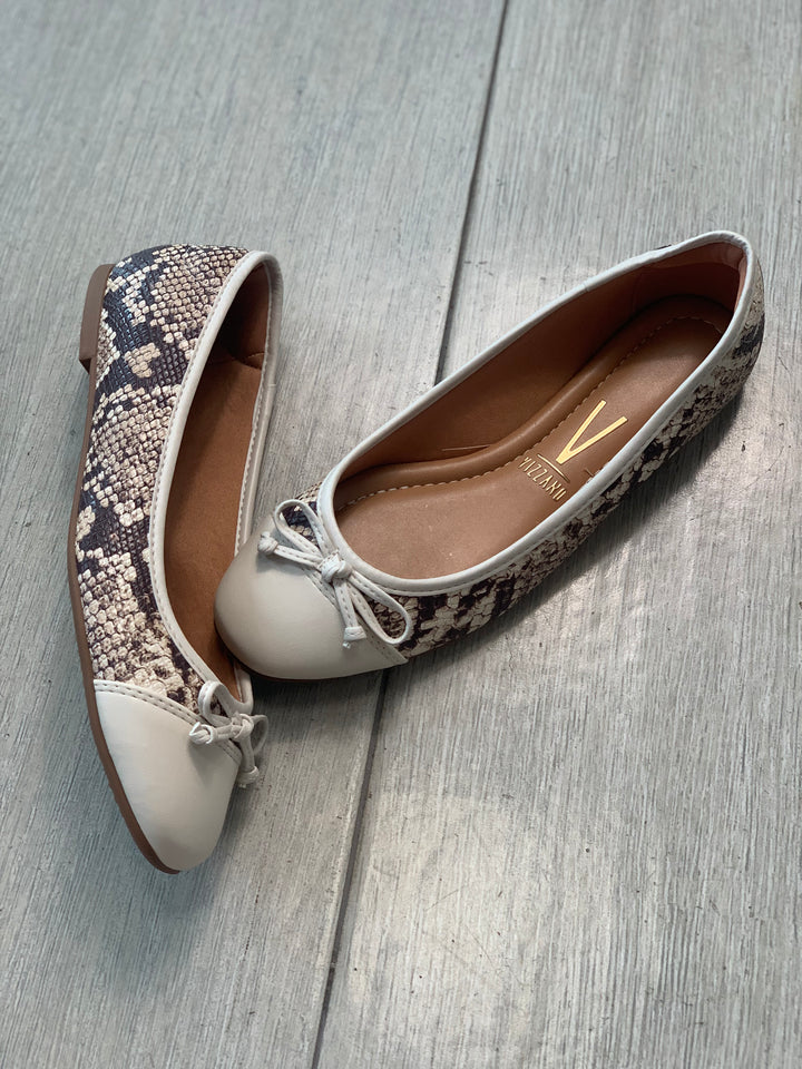 Vizzano Off White Animal Print Flats