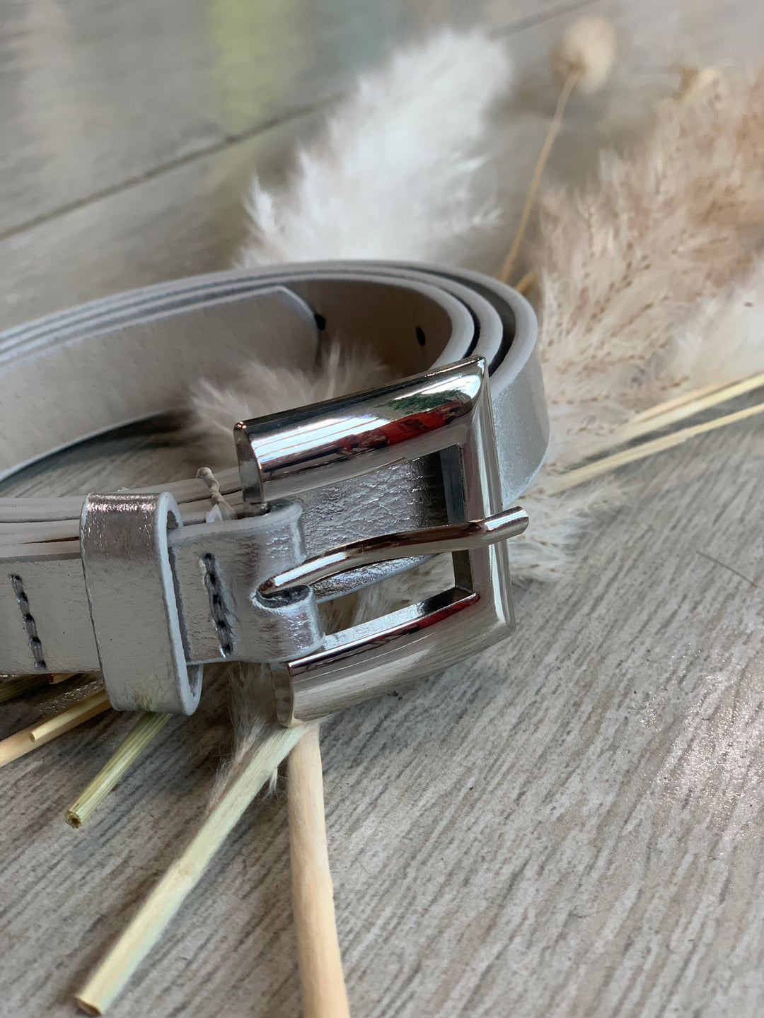 Silver Skinny Belt