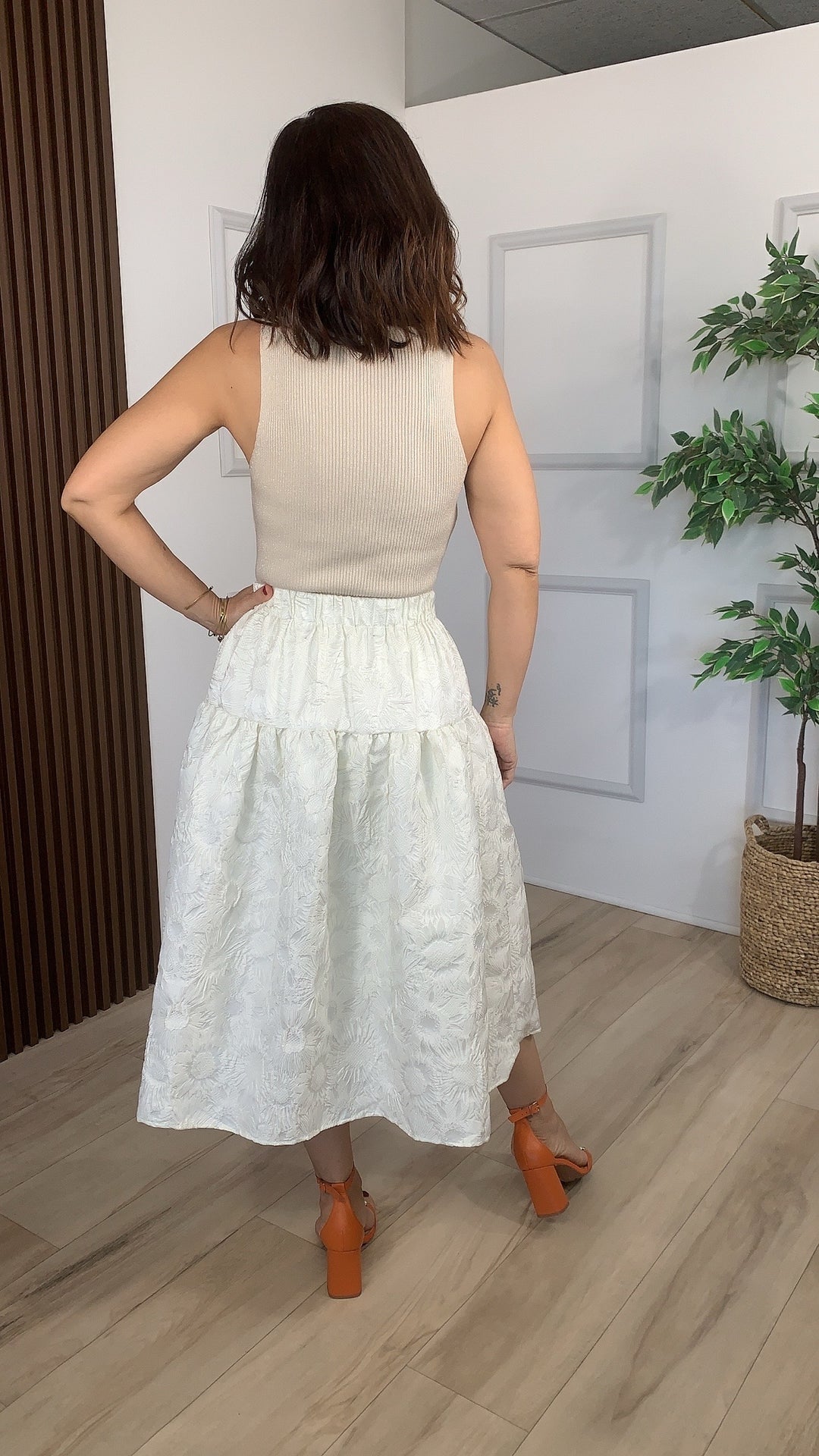 Beige Dazzling Skirt