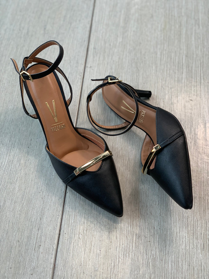 Vizzano Black 2.5” Detail Strappy Heels