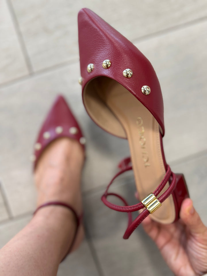 Tchocco Wine Studs Mary Janes