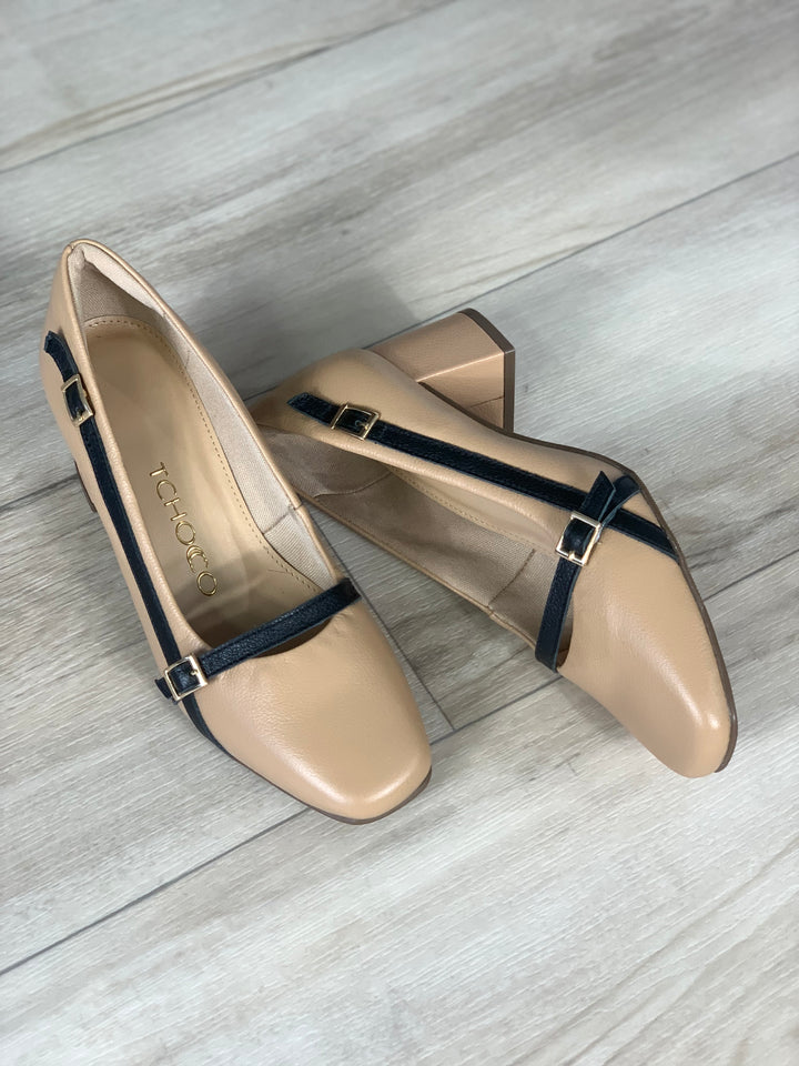 Tchocco Antique/Preto Block Heels