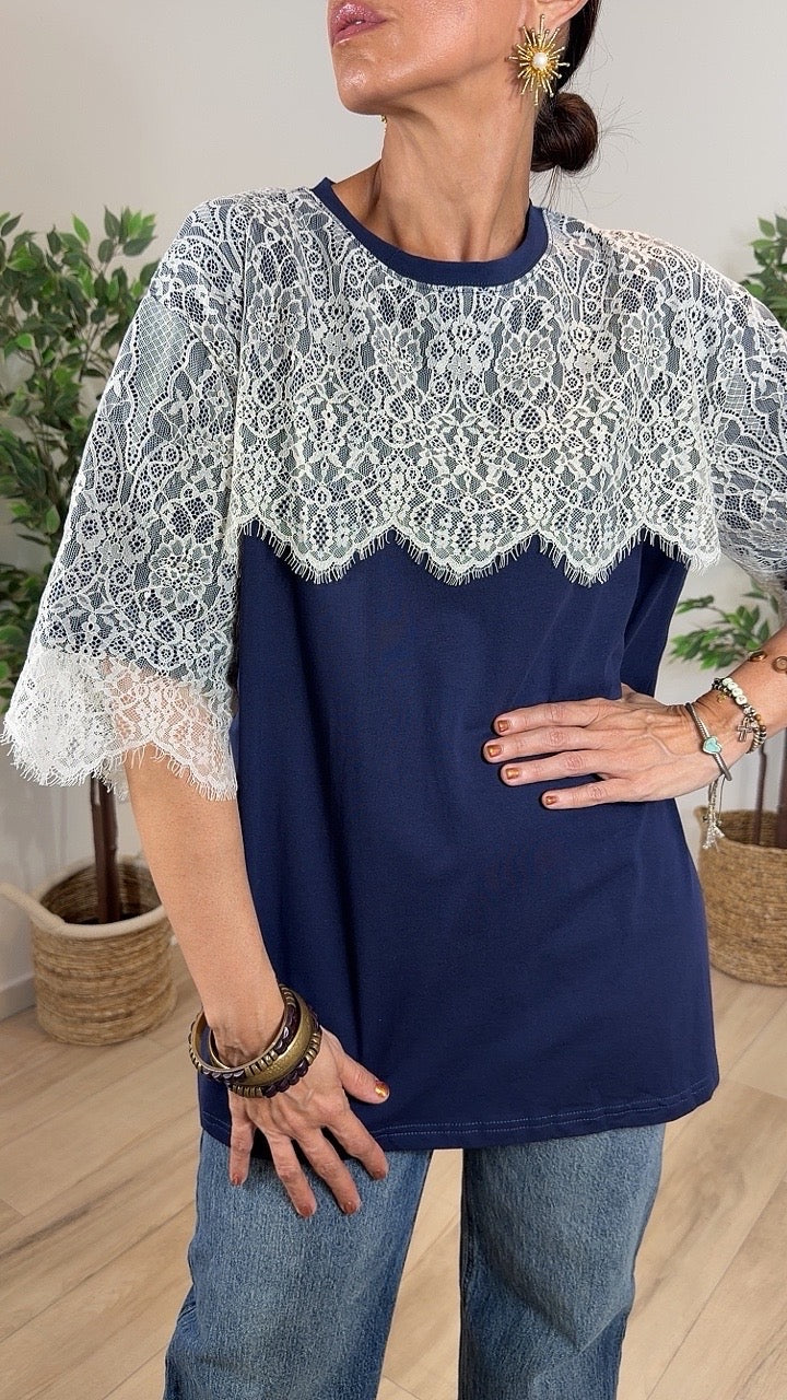 Clara Navy Top