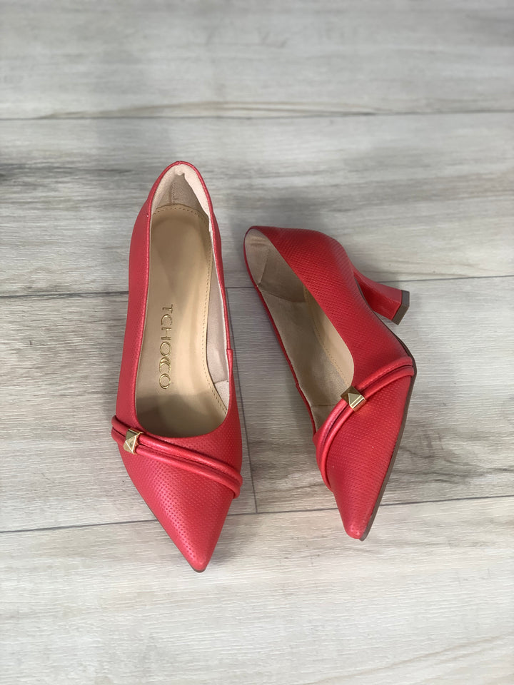 Tchocco Red Strap Detail Classic Heels