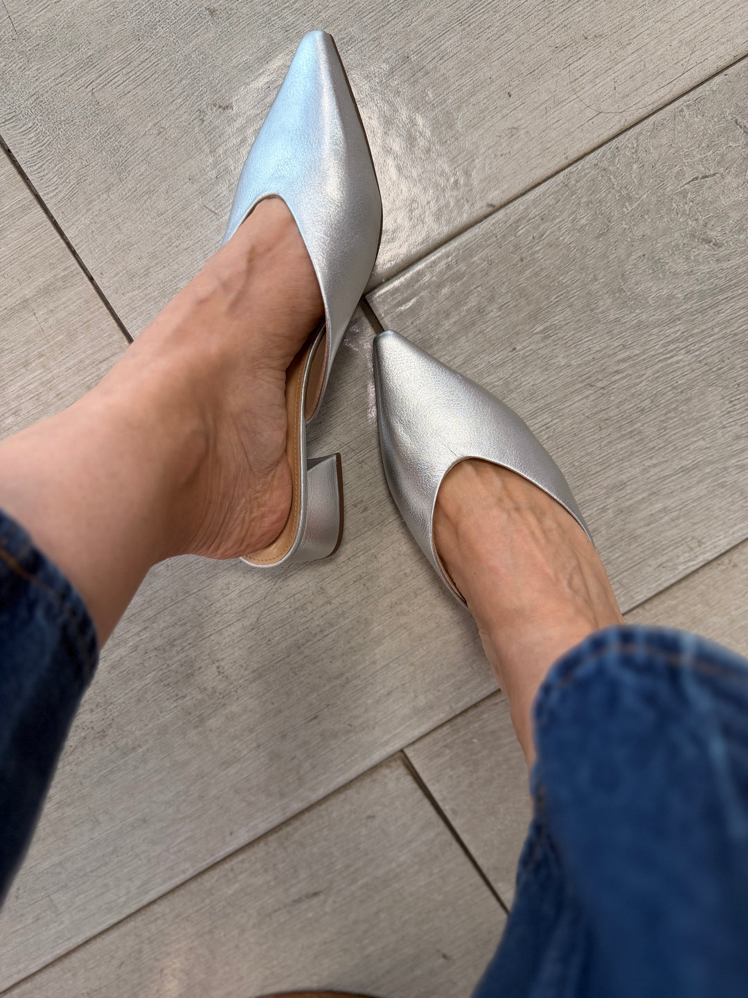 Tchocco Silver Mules