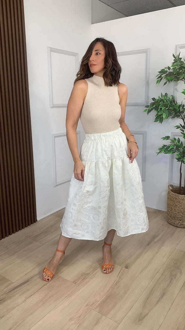 Beige Dazzling Skirt