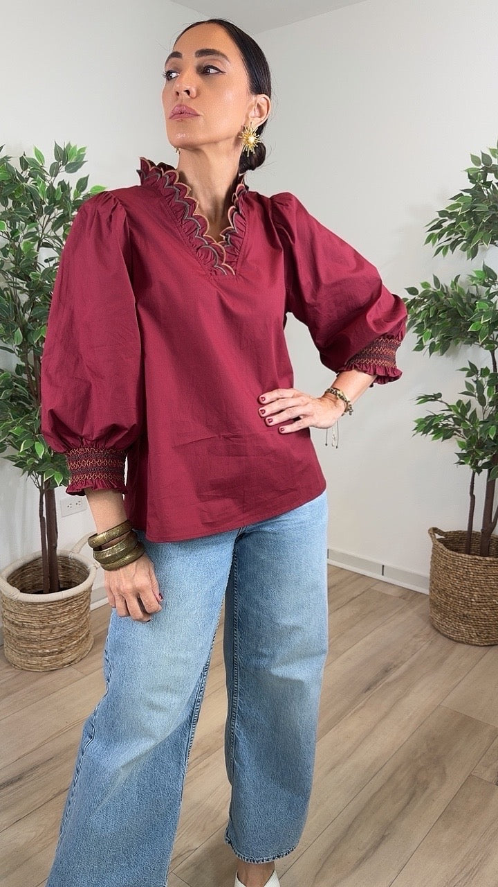 Gilgal Burgundy Top