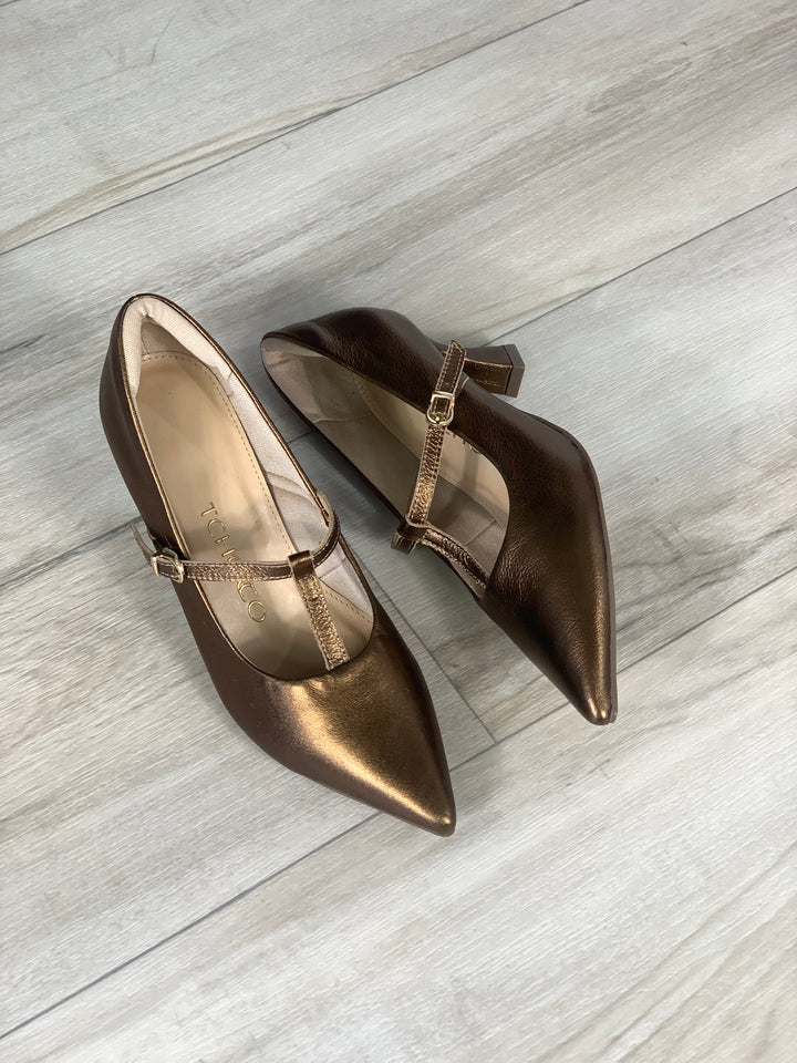 Tchocco Bronze Mary Janes Classic Heels