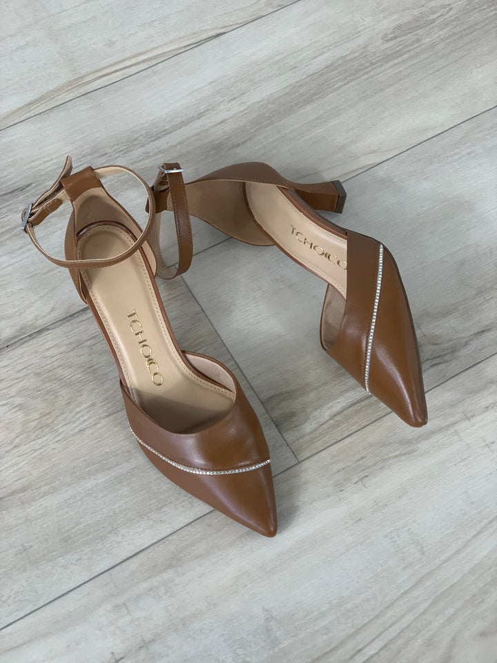Tchocco Caramel Rhinestones Classic Heels