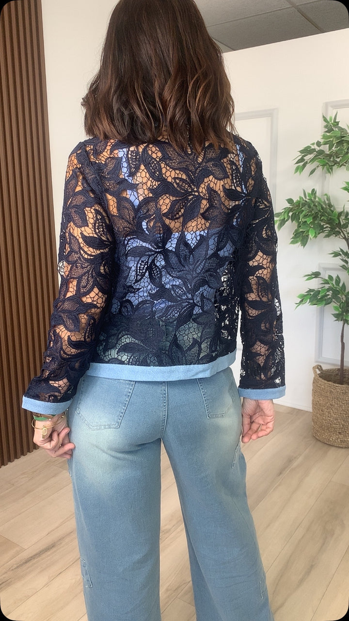 Dicha Navy Denim Jacket
