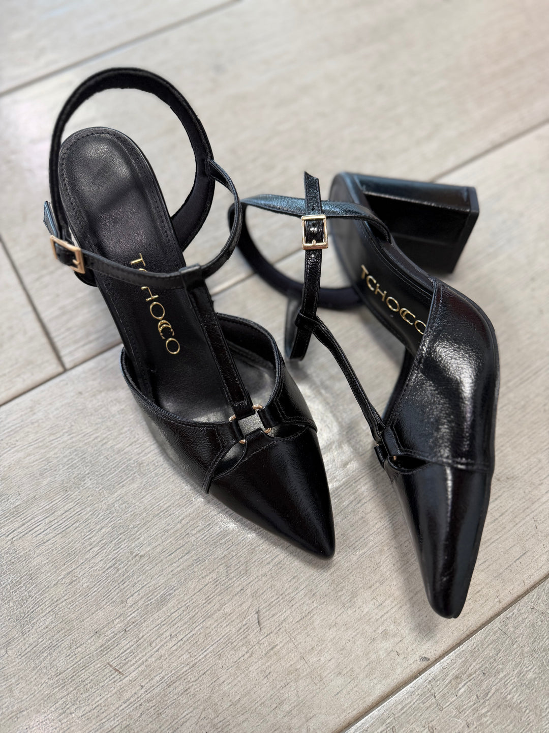 Tchocco 3" Preto T Block Heels