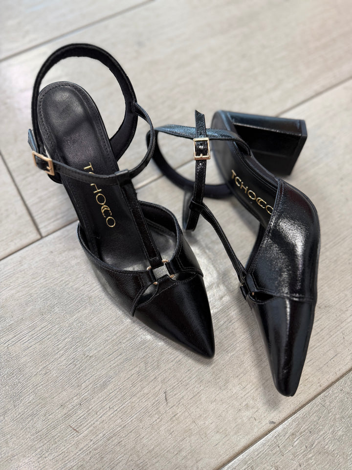Tchocco 3" Preto T Block Heels