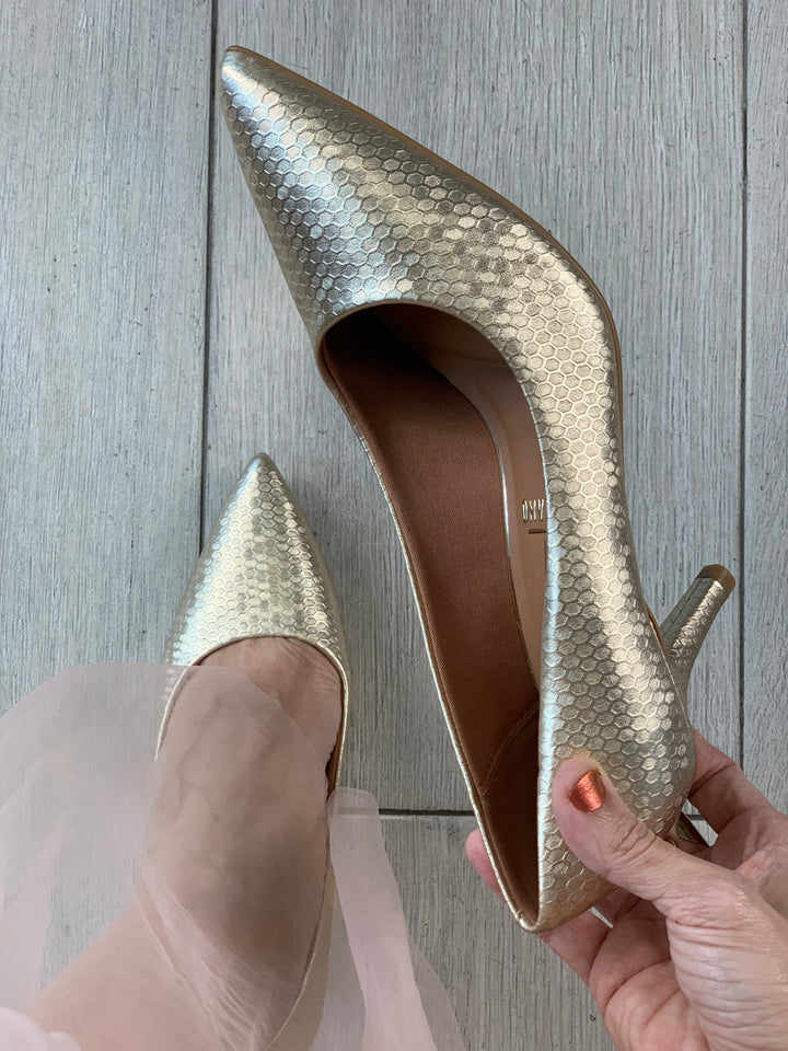 Vizzano Gold Textured Heels