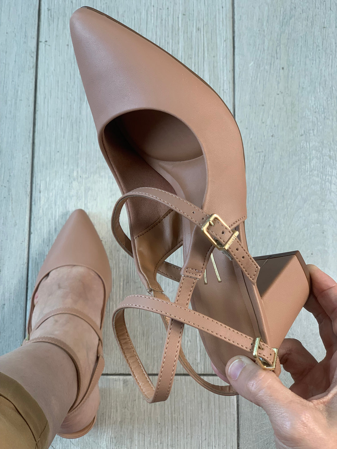 Vizzano Nude Multi Straps 2" Square Heels