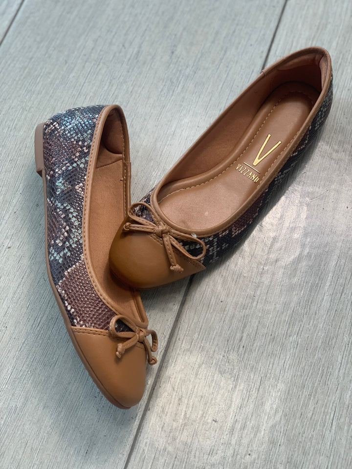 Vizzano Camel Animal Print Flats