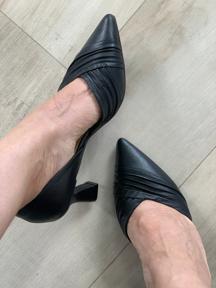 Tchocco Black Draping Classic Open Heels