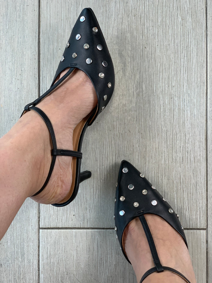 Vizzano Black Studded Strappy Heels