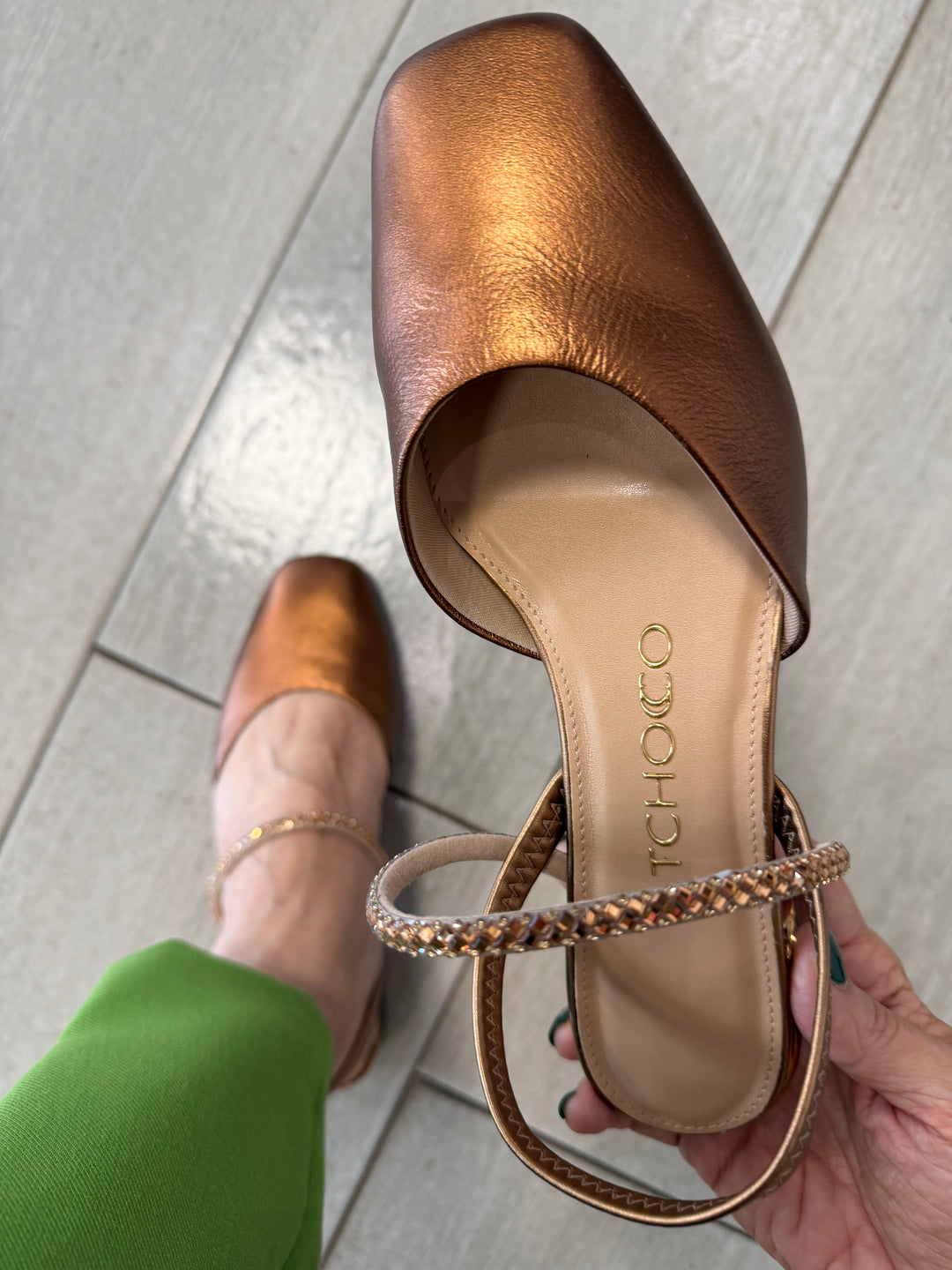 Tchocco Bronze RT Sling Mary Janes