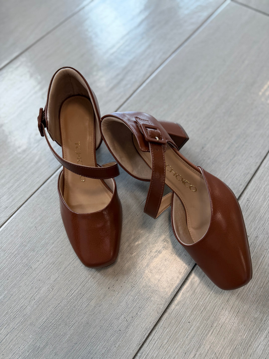 Tchocco Telha C Round Toe Block Heels