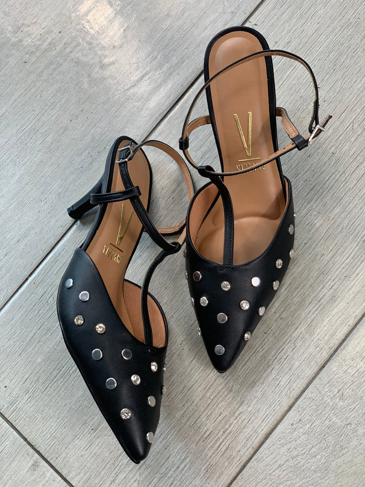 Vizzano Black Studded Strappy Heels