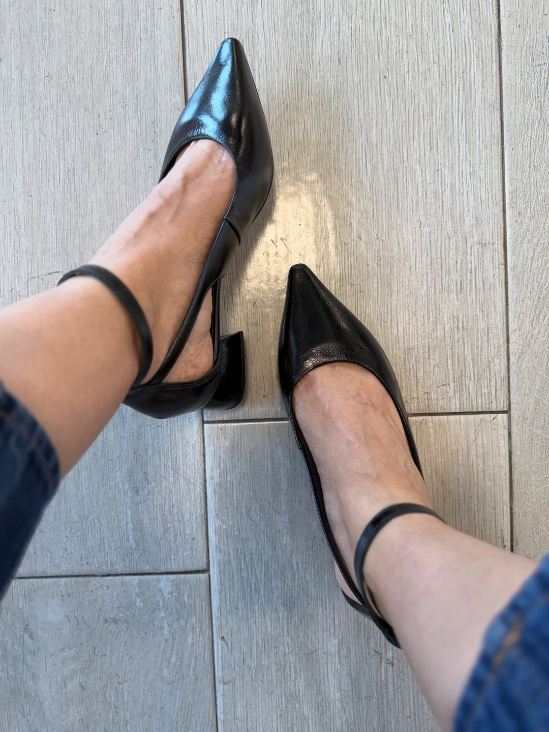 Tchocco Black Strappy Mary Janes